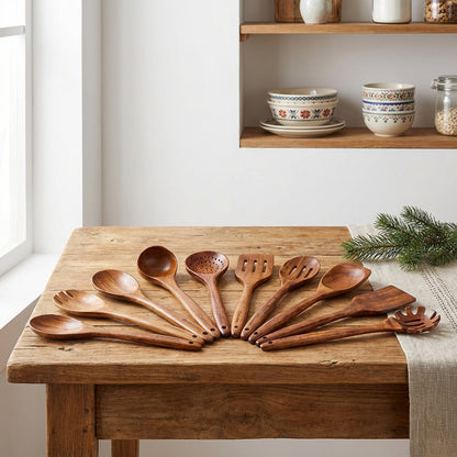 Norahaven Wooden Kitchen Utensil Gift Set (10 Pieces)