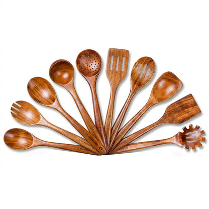 Norahaven Wooden Kitchen Utensil Gift Set (10 Pieces)