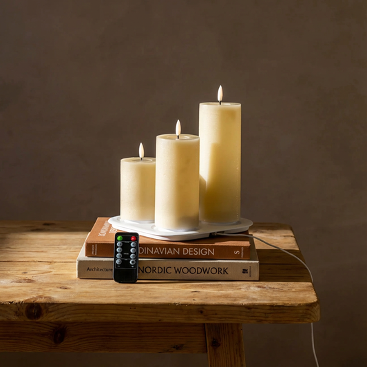 Beautiful Candles starter set pillar candles Ø 7.5 cm 5 pieces Sand