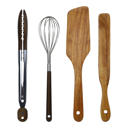 Tongs, Whisk, Scraper, Spatula Combination Set