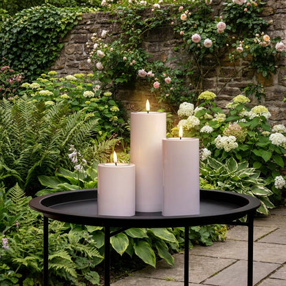 Beautiful Candles LED pillar candle outdoor Ø 7.5 X 10-15-20 cm 3 pcs
