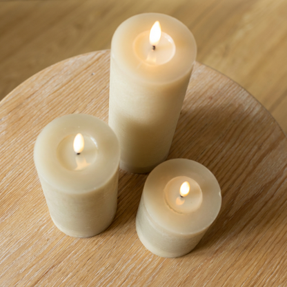 Beautiful Candles starter set pillar candles Ø 7.5 cm 5 pieces Sand