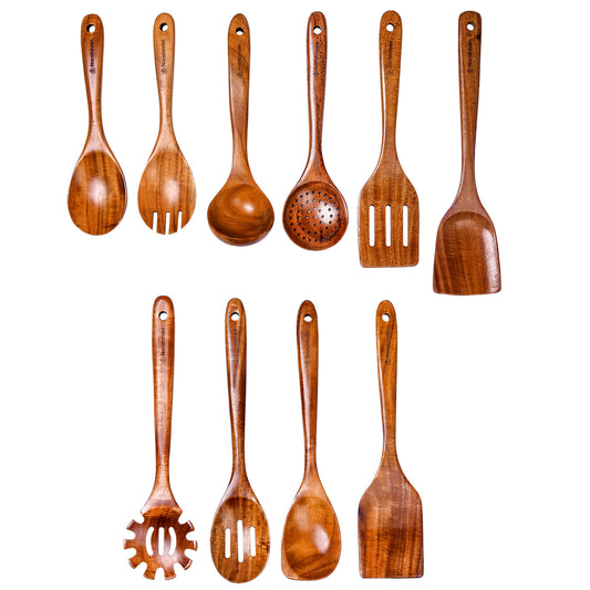 Norahaven Wooden Kitchen Utensil Gift Set (10 Pieces)