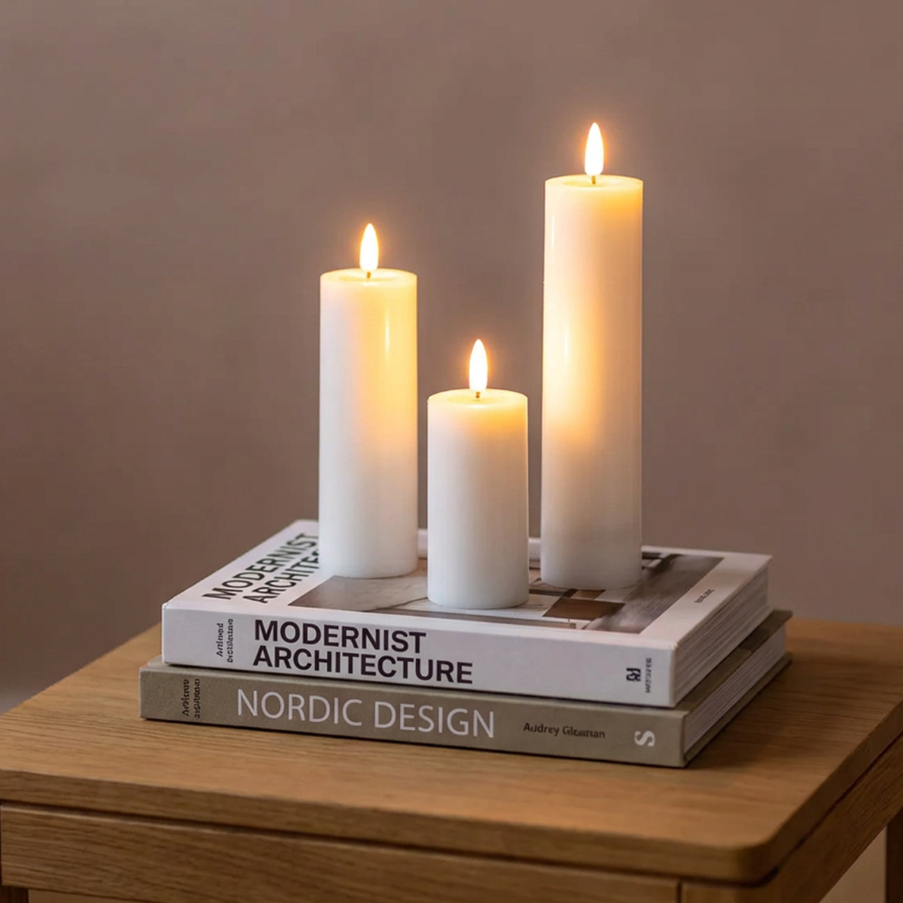 Beautiful Candles LED pillar candle white Ø 5 X 10-15-20 cm 3 pcs
