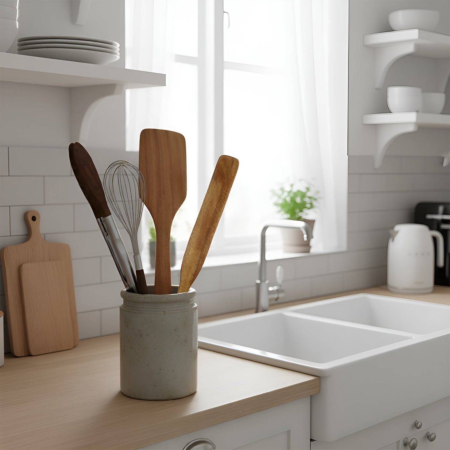 Tongs, Whisk, Scraper, Spatula Combination Set