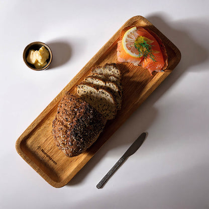 Norahaven Wooden Serving Trays 3-Piece Set - Made from a Single Solid Wood Piece, Non-Laminated
